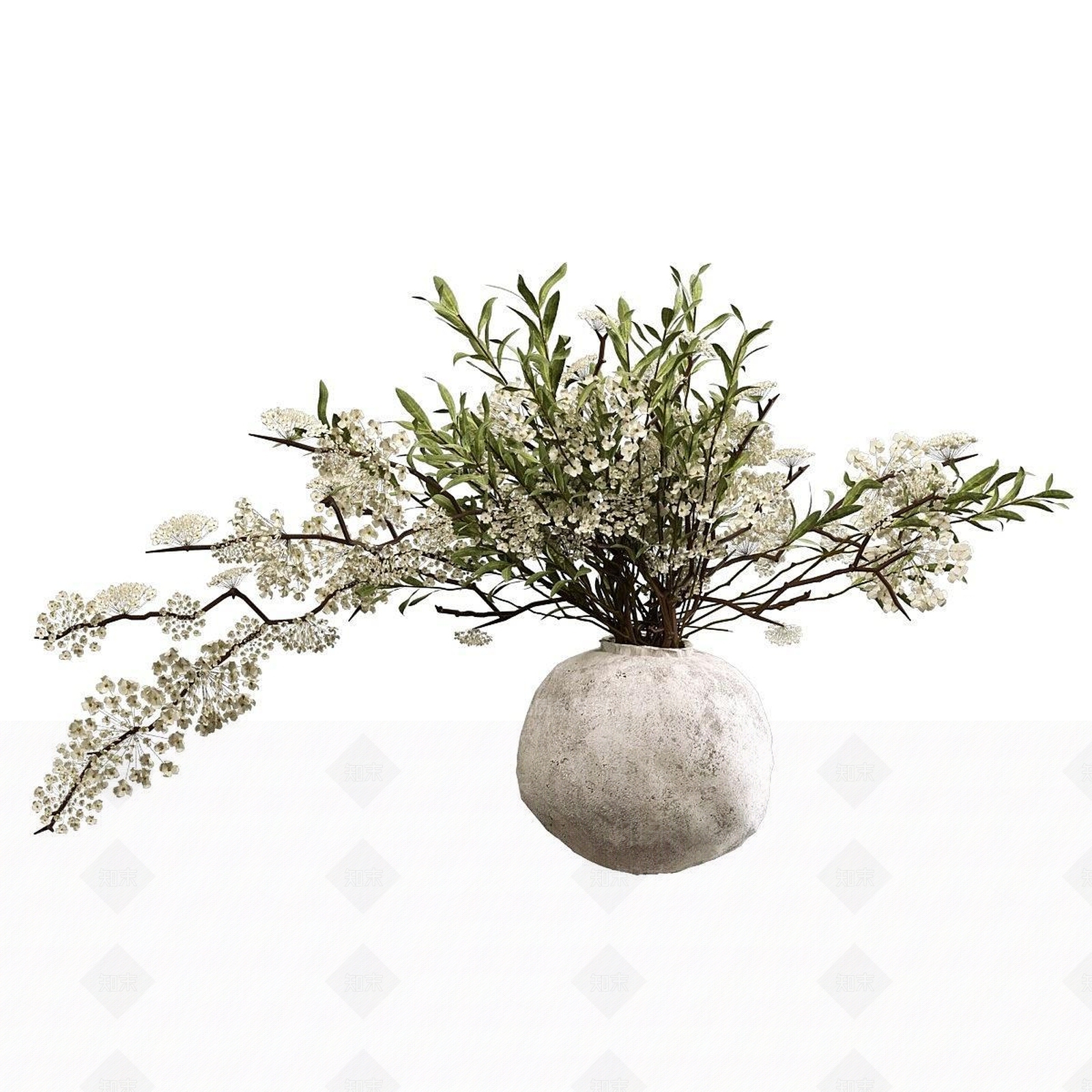 侘寂中古花艺3D模型下载【ID:1187761509】