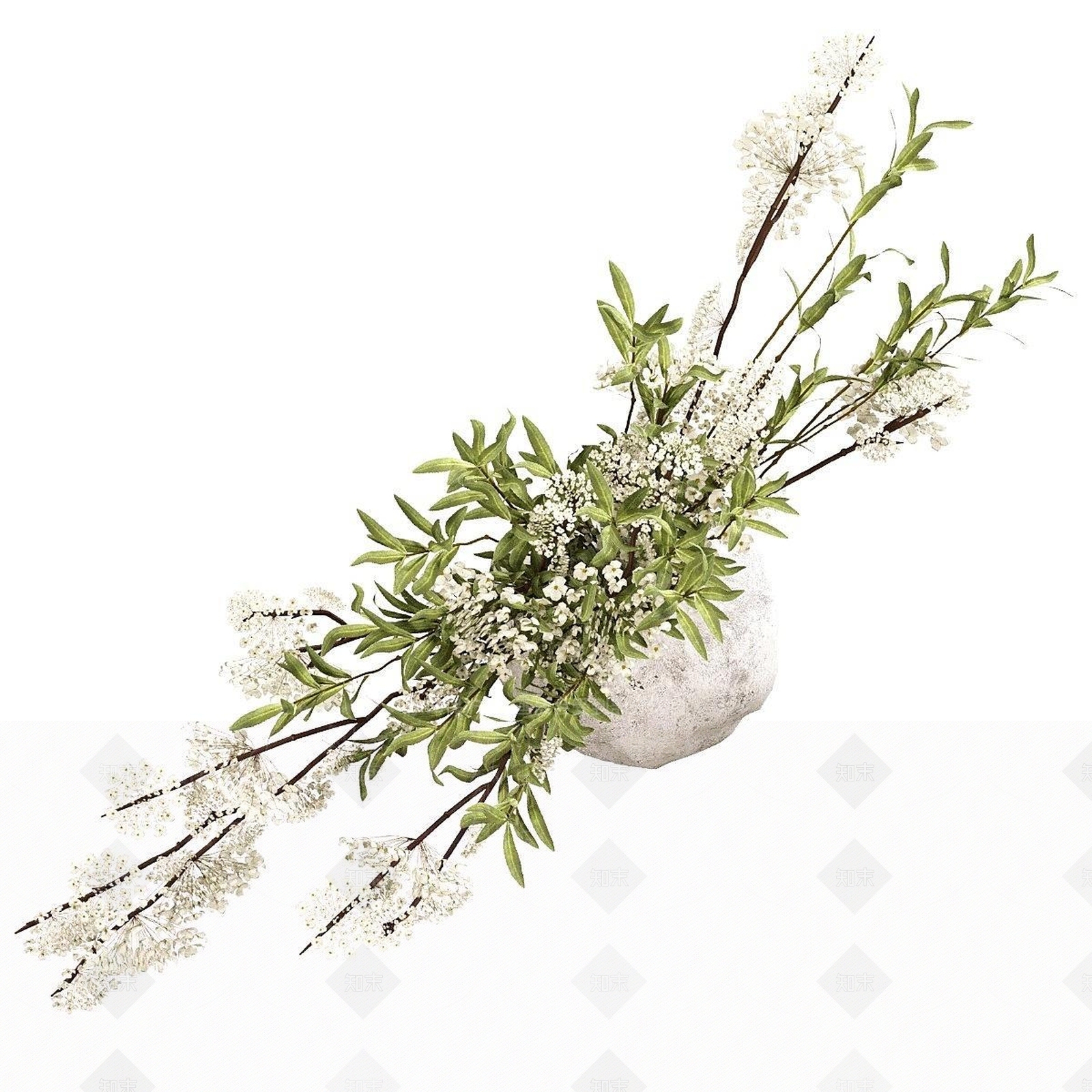 侘寂中古花艺3D模型下载【ID:1187761509】