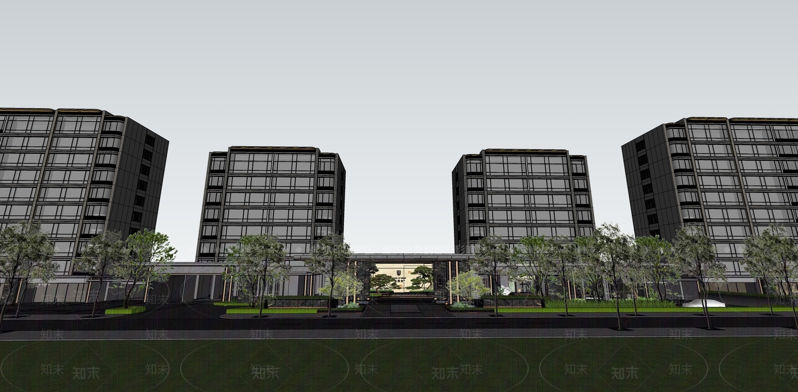小区建筑SU模型下载【ID:1187767467】