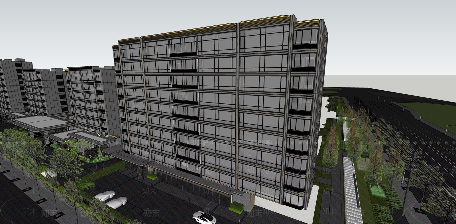 小区建筑SU模型下载【ID:1187767467】