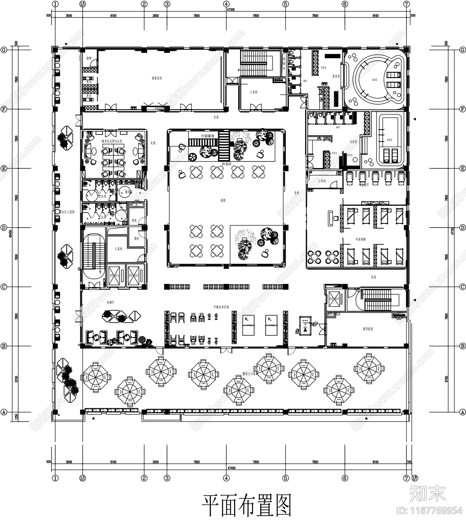 现代会所施工图下载【ID:1187769954】