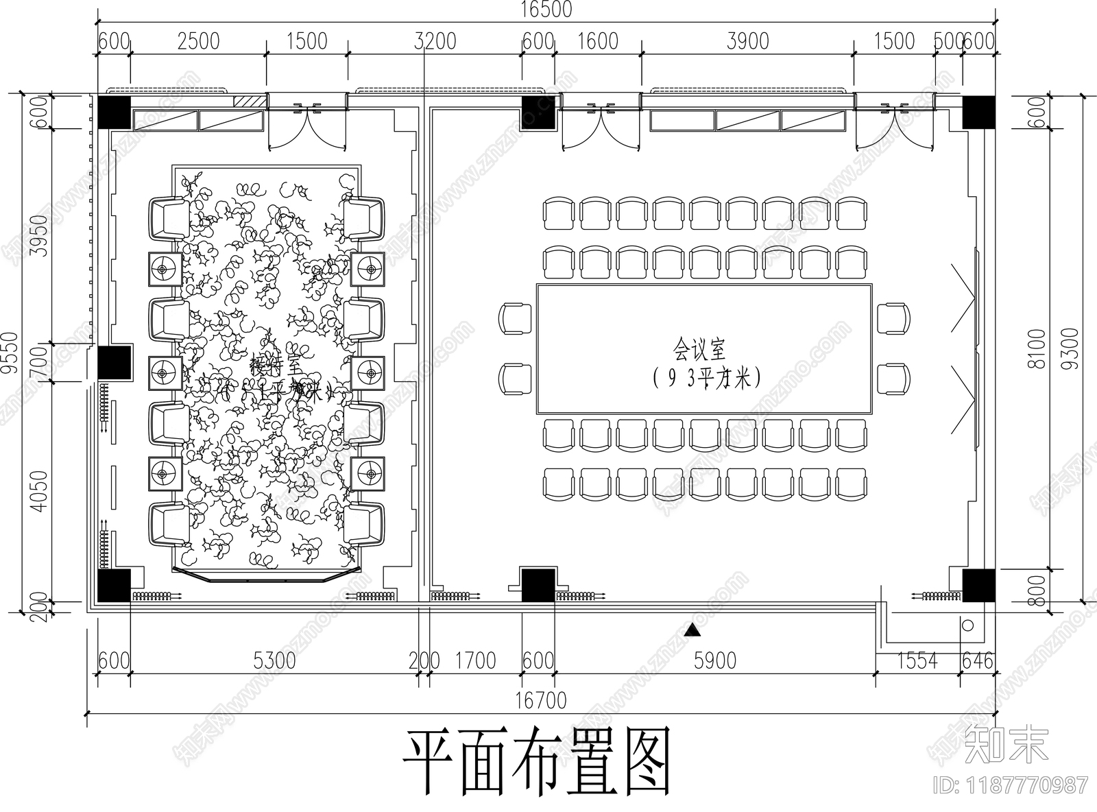 现代接待室施工图下载【ID:1187770987】