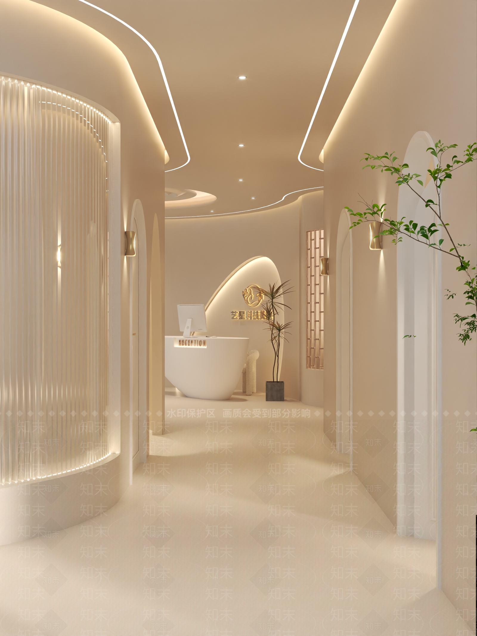 奶油侘寂美容院3D模型下载【ID:1187772308】