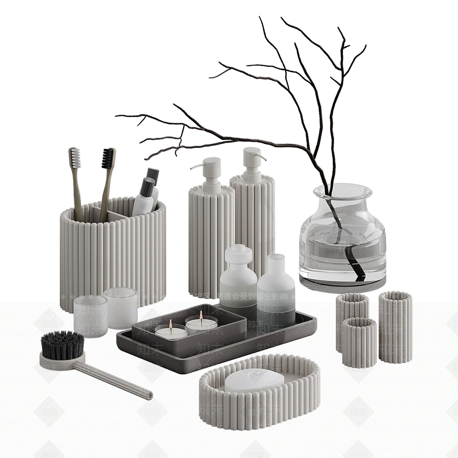 洗浴用品3D模型下载【ID:1187780359】