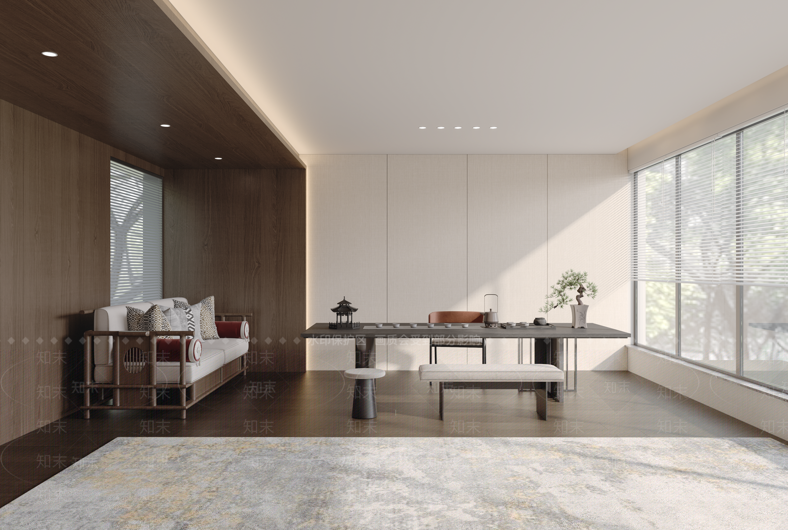 新中式现代茶室3D模型下载【ID:1187780886】