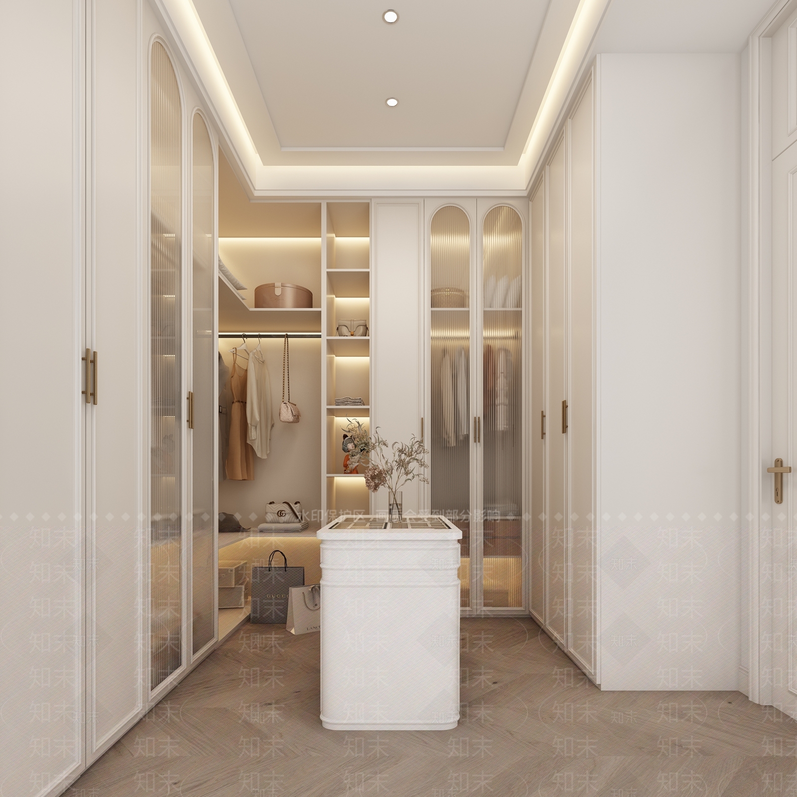 现代衣帽间3D模型下载【ID:1187780810】