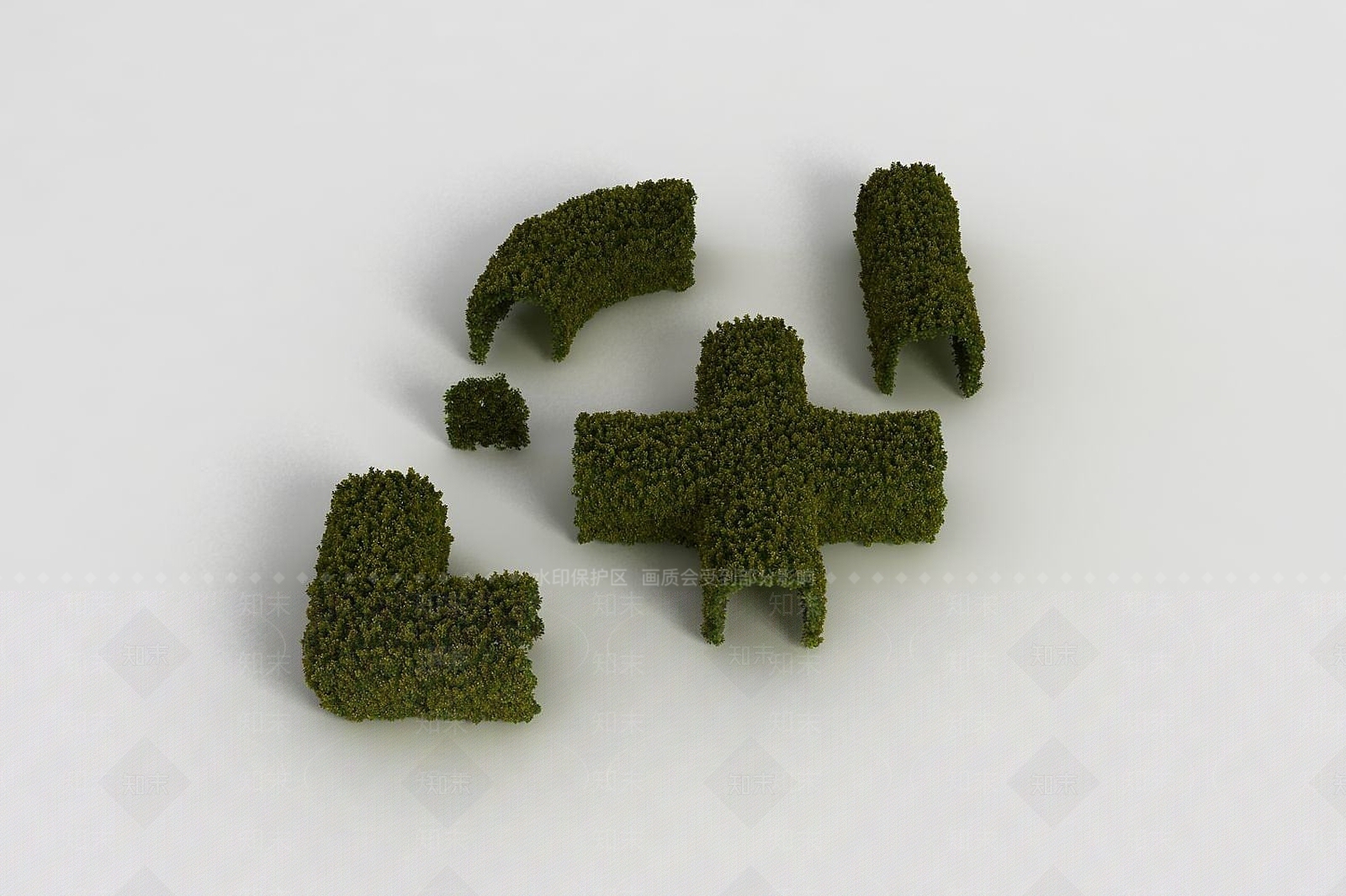 现代灌木3D模型下载【ID:1187782809】