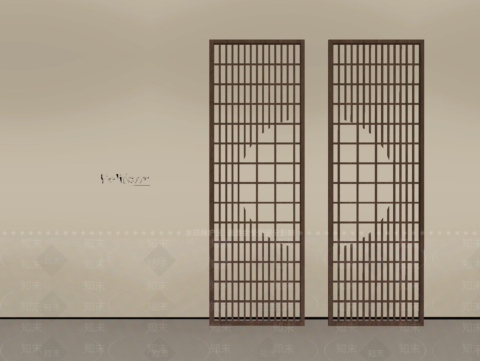 新中式隔断SU模型下载【ID:1187783287】