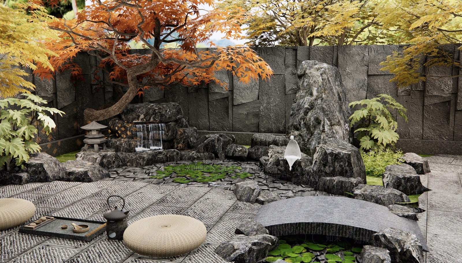 新中式水景SU模型下载【ID:1187784829】
