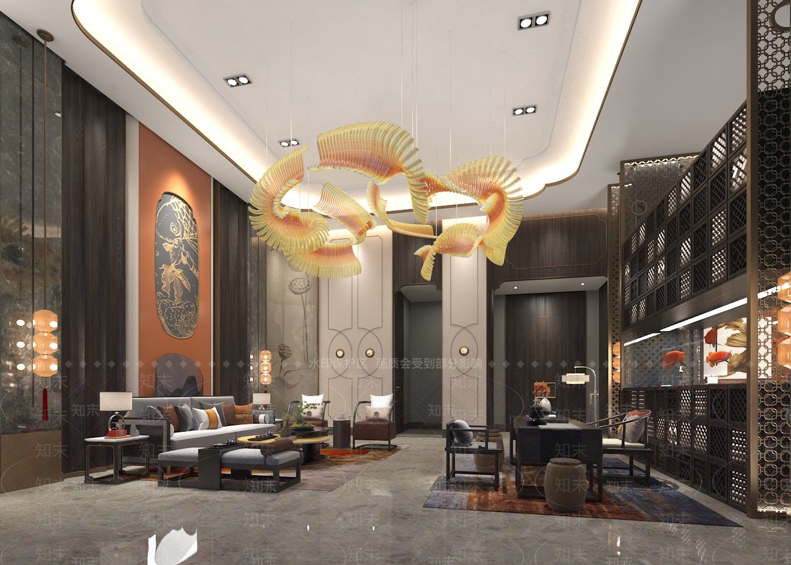 现代新中式包厢3D模型下载【ID:1187785540】