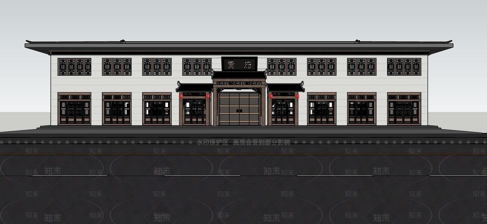 新中式乡村民房SU模型下载【ID:1187786733】