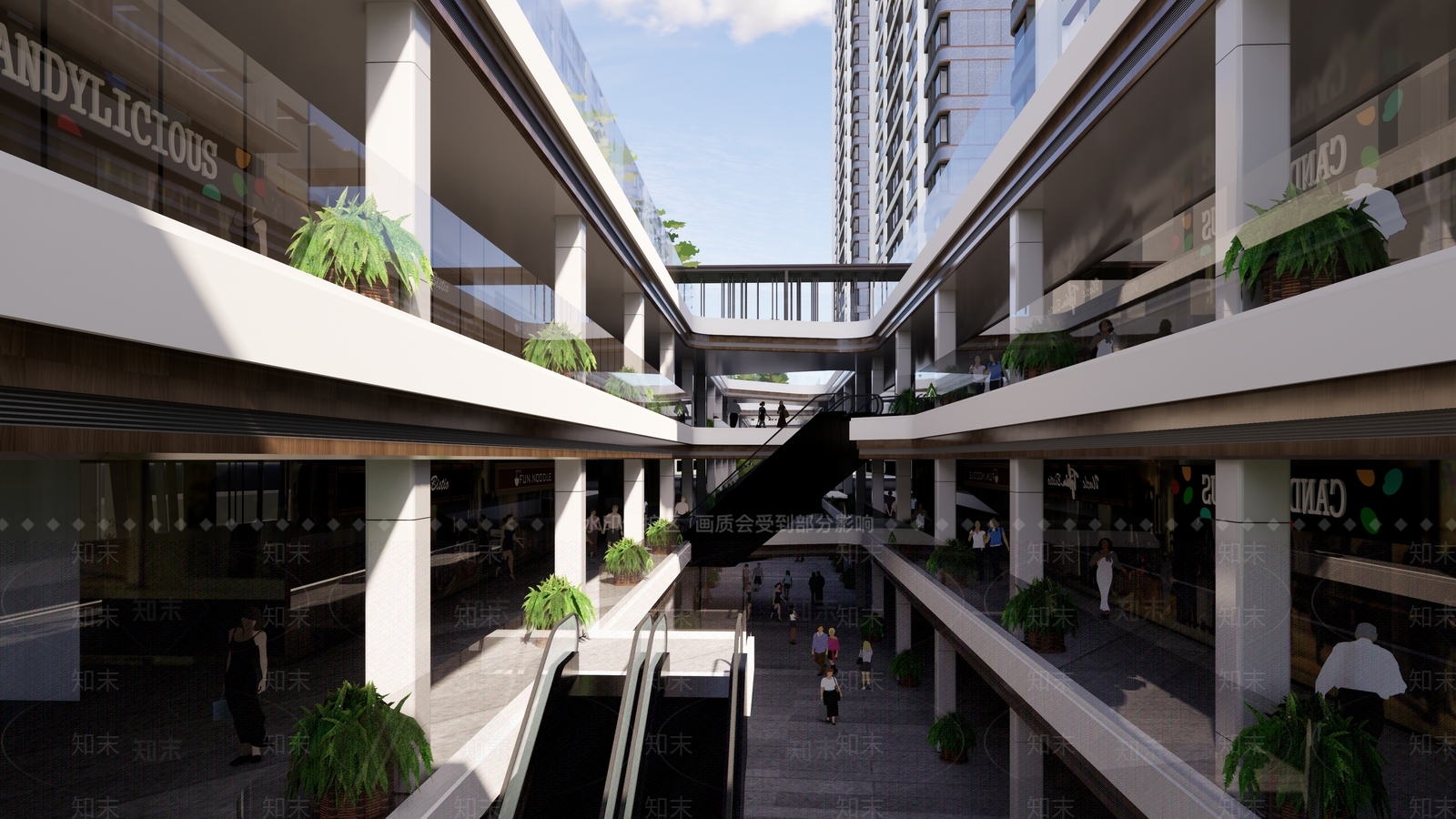 现代简约商场建筑SU模型下载【ID:1187790430】