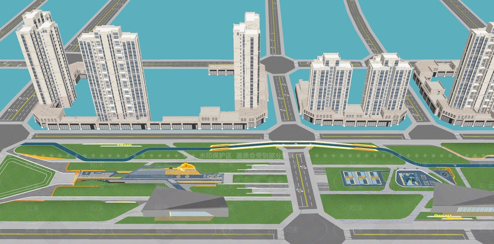 现代景观公园SU模型下载【ID:1187791125】