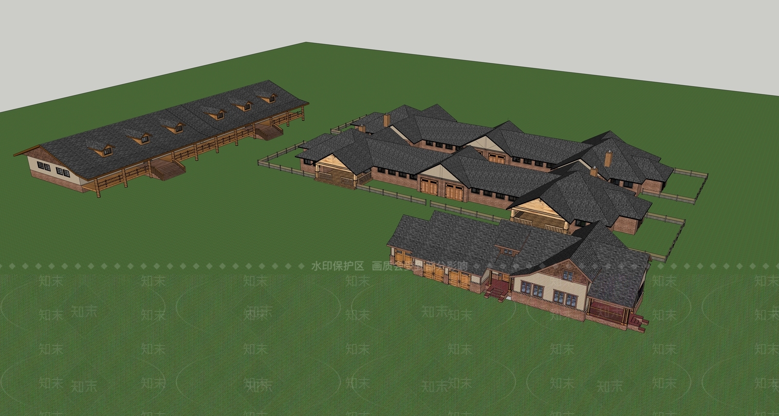 现代新中式厂房SU模型下载【ID:1187791611】