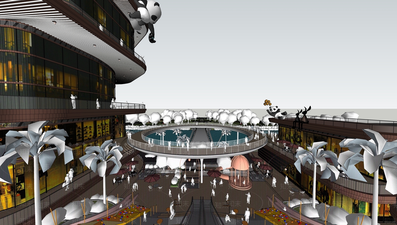 现代商业街SU模型下载【ID:1187792426】