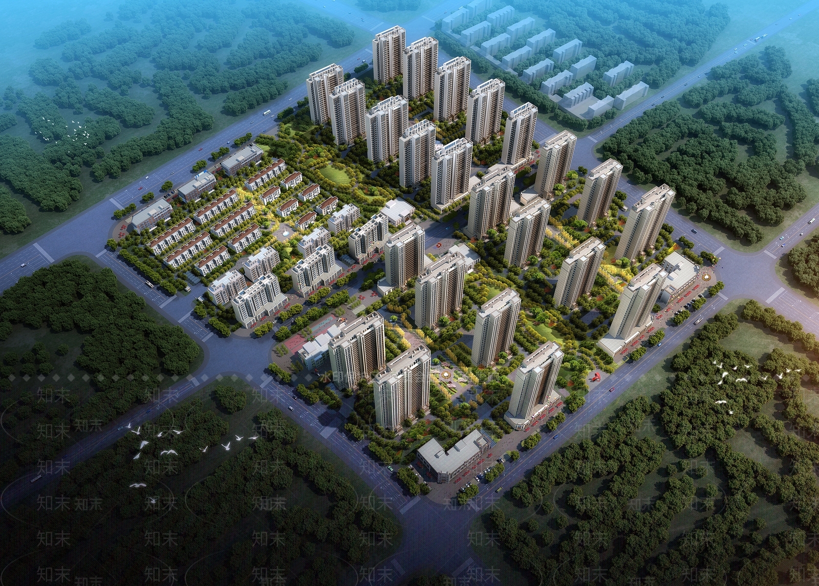 现代简约小区建筑SU模型下载【ID:1187794000】