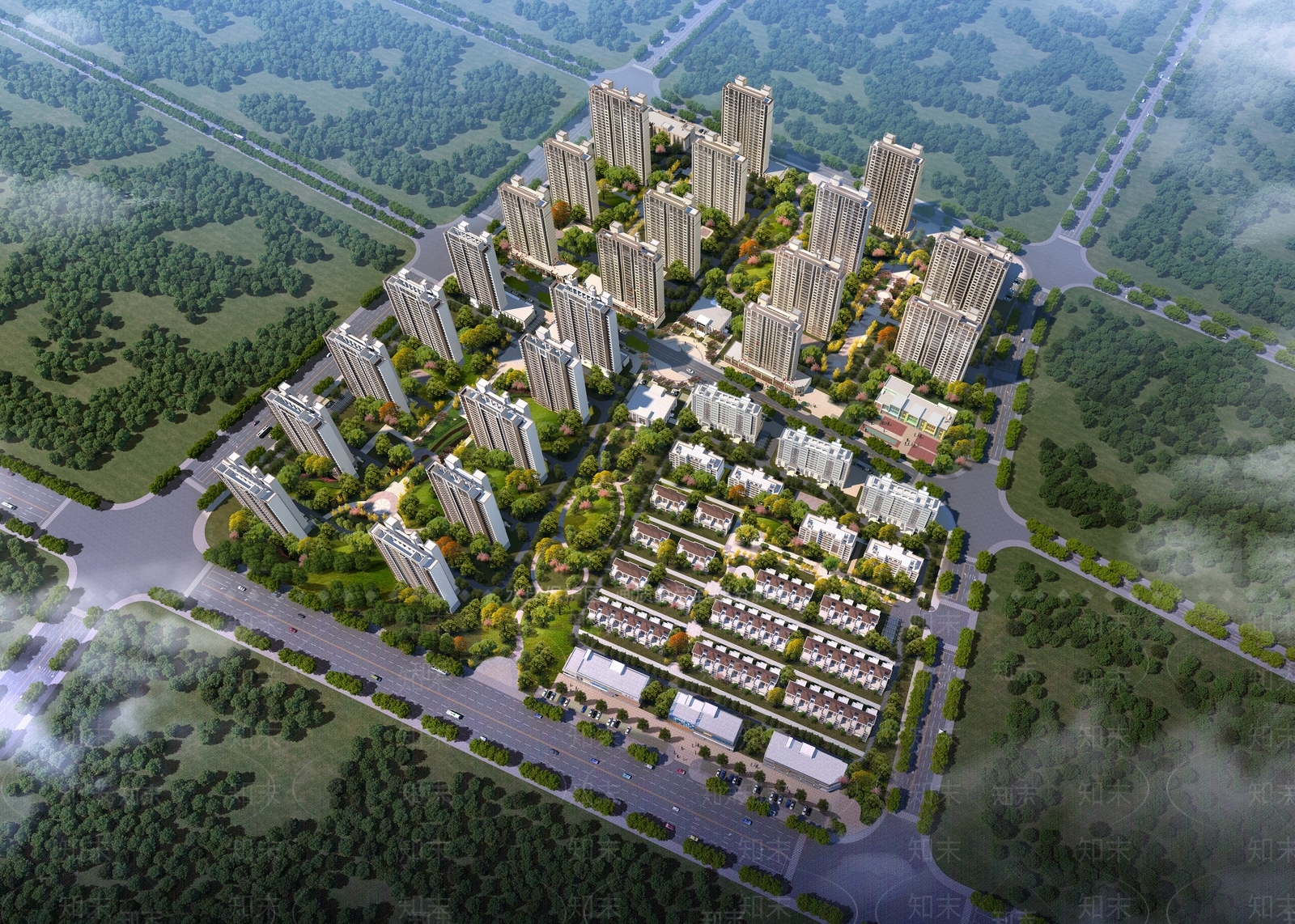 现代简约小区建筑SU模型下载【ID:1187794000】