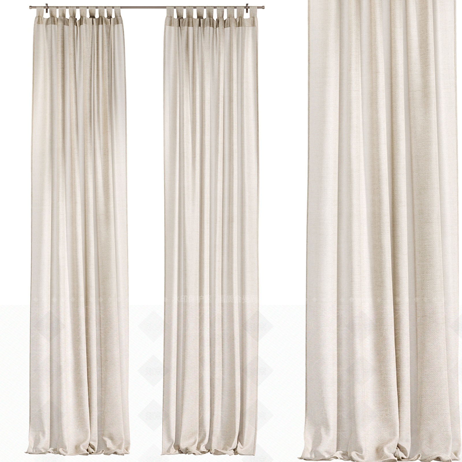 现代欧式门帘3D模型下载【ID:1187795053】