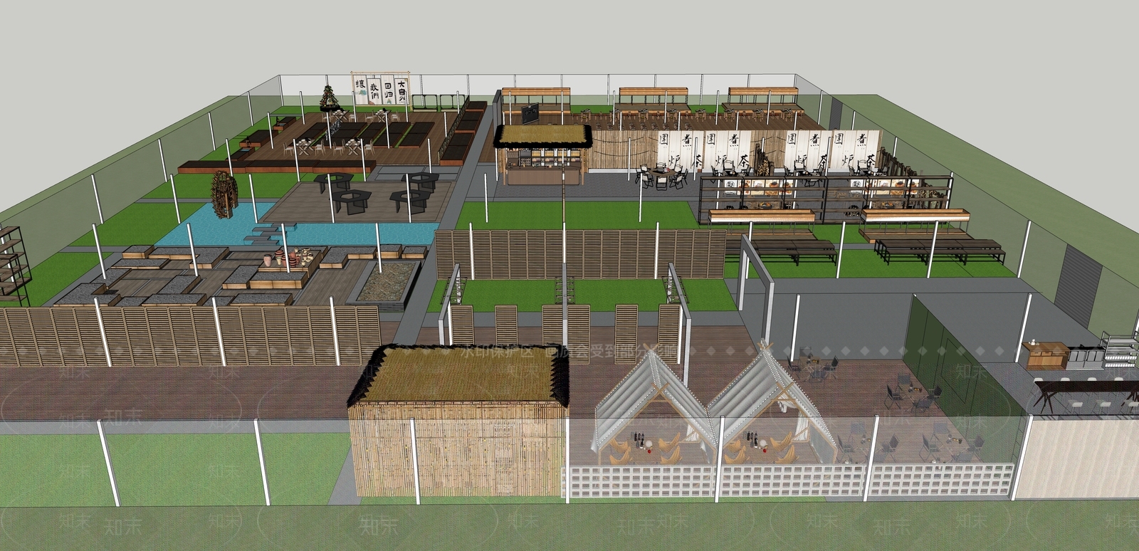 欧式原木室内景观SU模型下载【ID:1187796282】