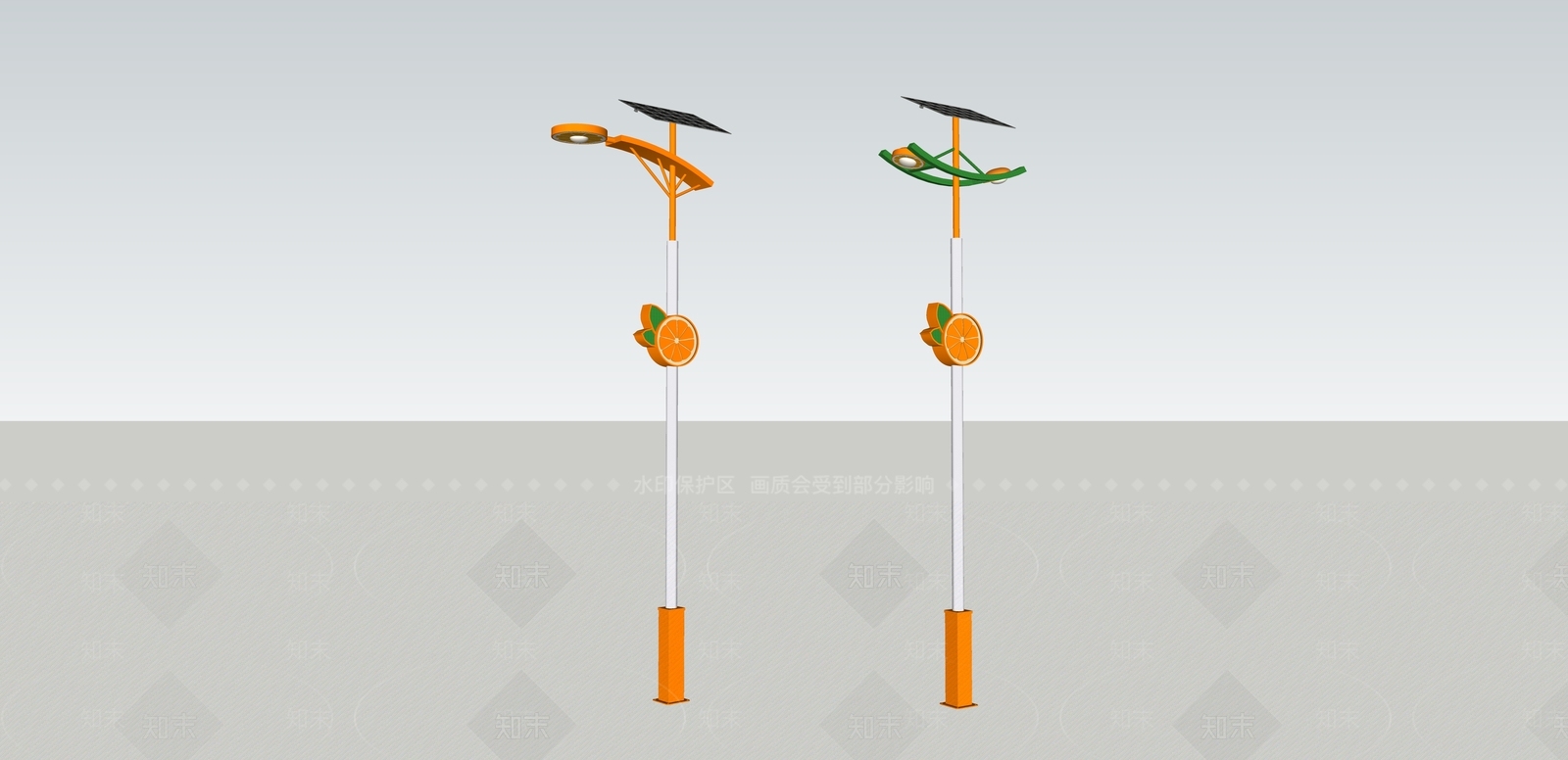 现代路灯SU模型下载【ID:1187796331】