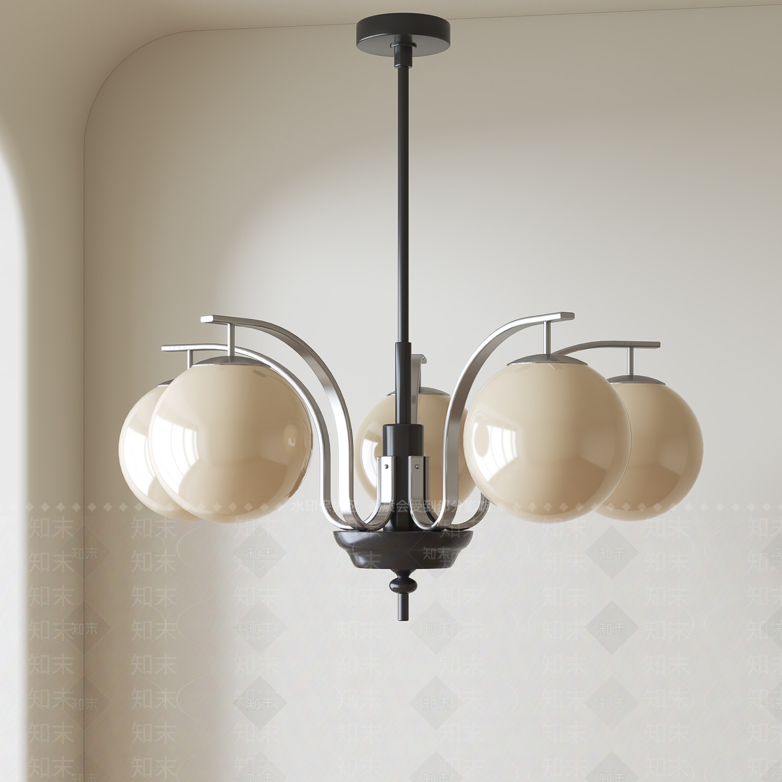 北欧中古客厅吊灯3D模型下载【ID:1187796418】