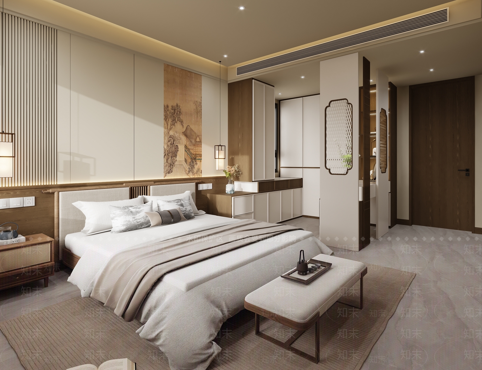 布艺双人床双人床3D模型下载【ID:1227255329】