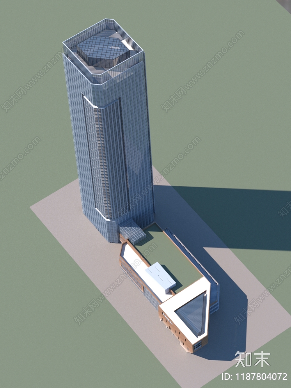 现代简约办公楼3D模型下载【ID:1187804072】