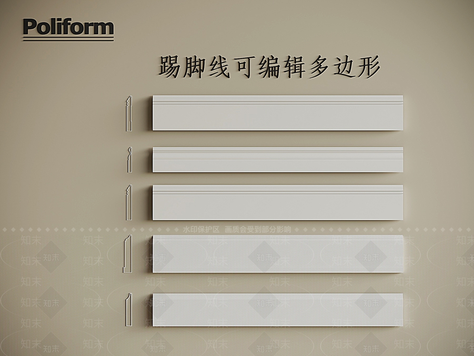 法式踢脚线SU模型下载【ID:1187804437】