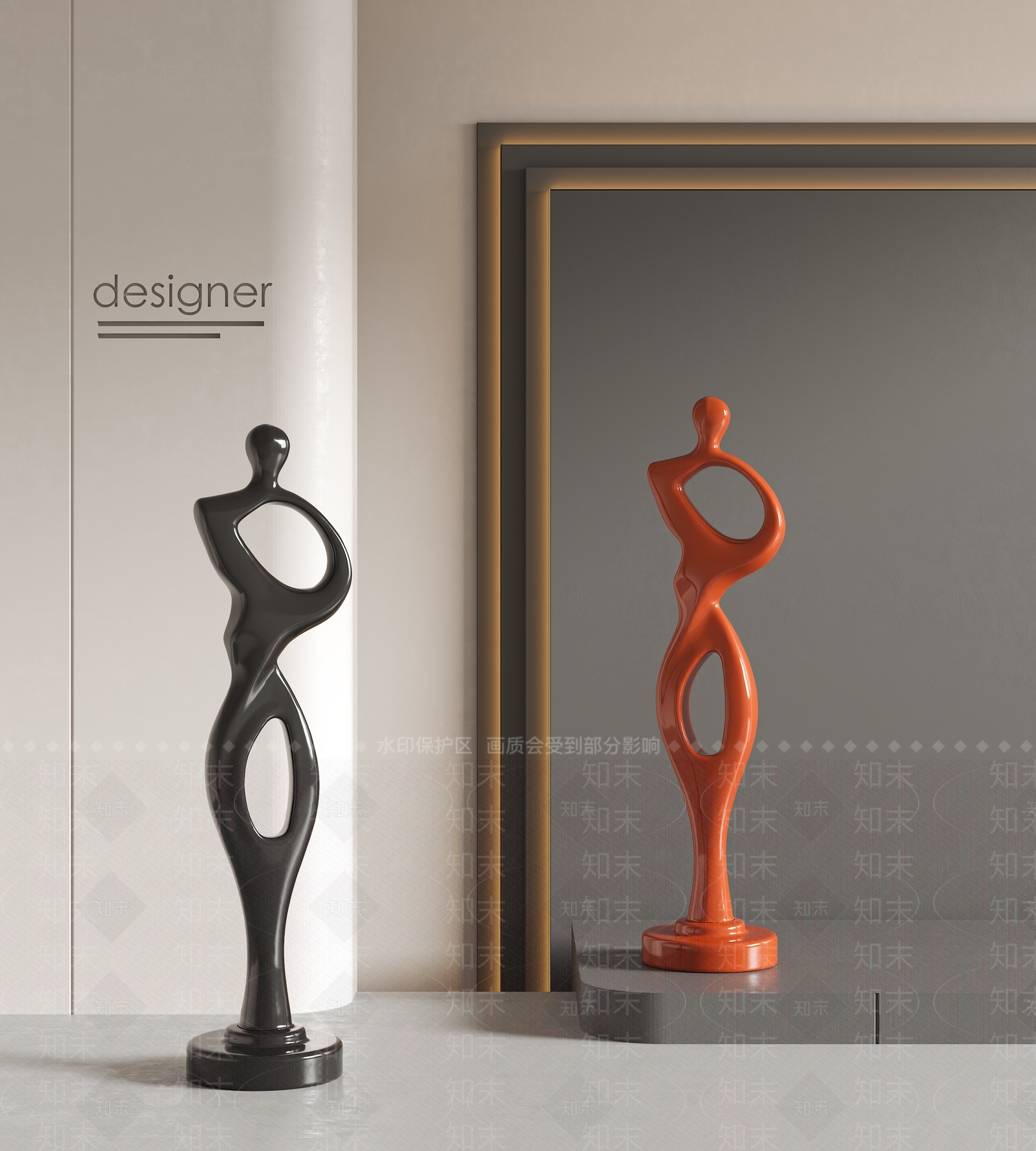 现代意式雕塑小品SU模型下载【ID:1187805895】