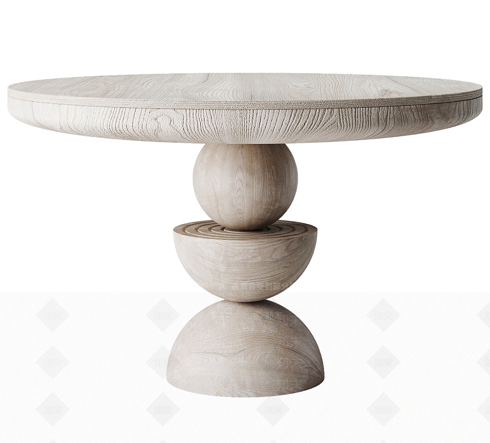 侘寂原木餐桌3D模型下载【ID:1187816580】