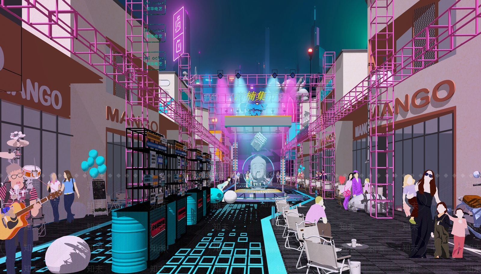 工业商业街SU模型下载【ID:1187819719】