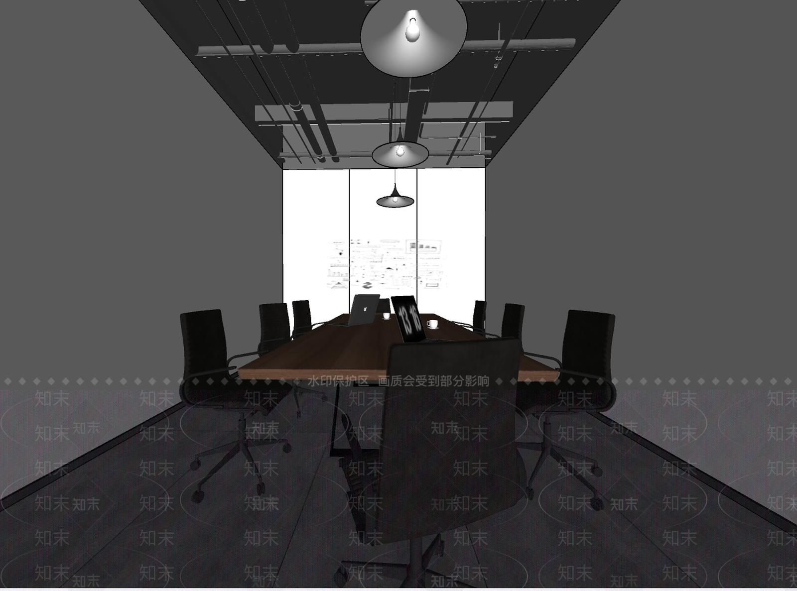 工业现代会议室SU模型下载【ID:1187823113】