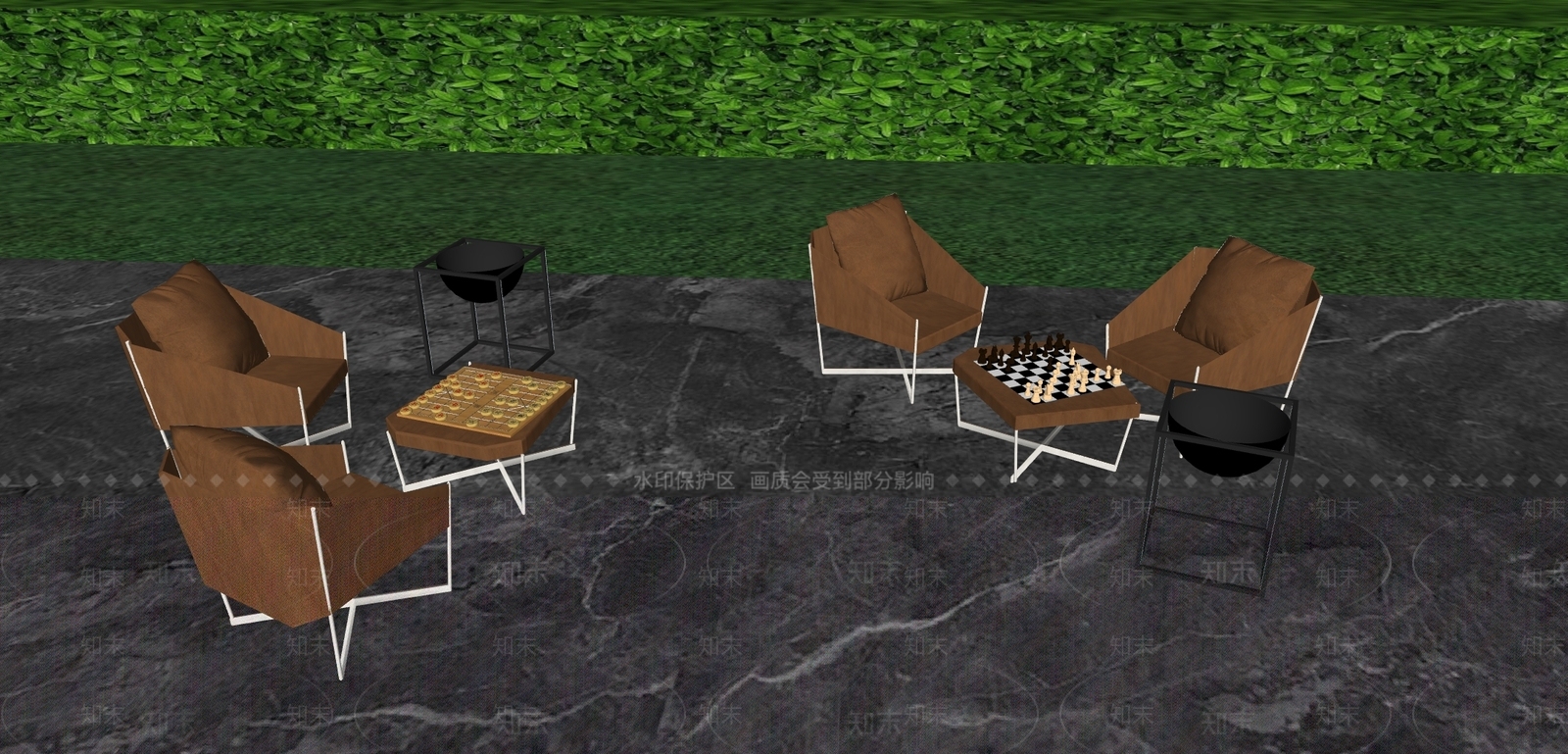 北欧复古户外沙发SU模型下载【ID:1187825864】