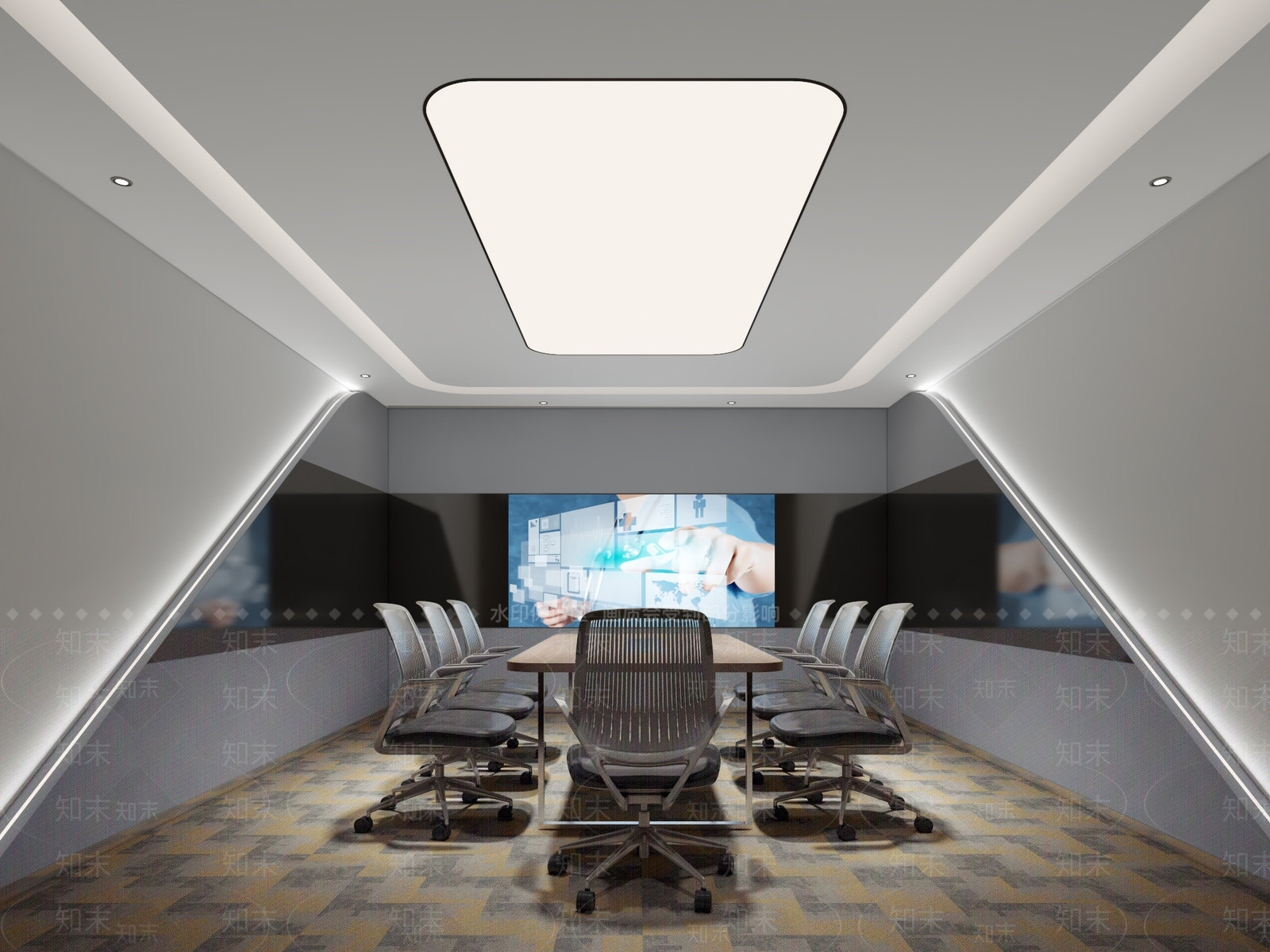 现代会议室3D模型下载【ID:1187827888】