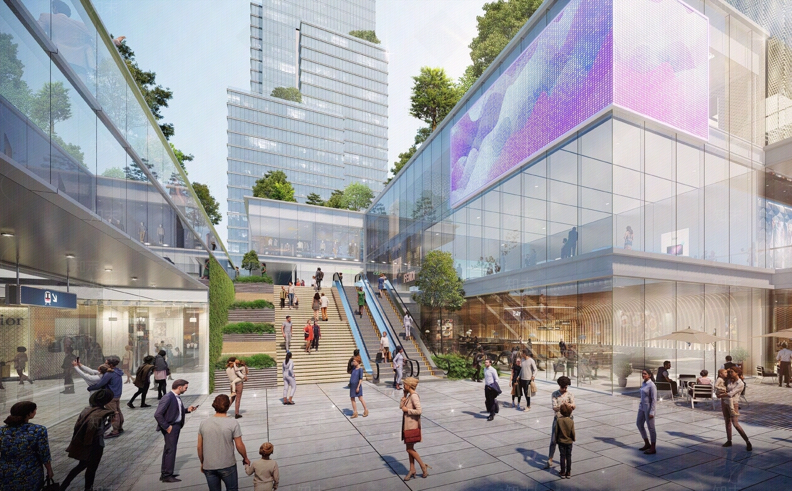 现代街道外景贴图下载【ID:1187832599】
