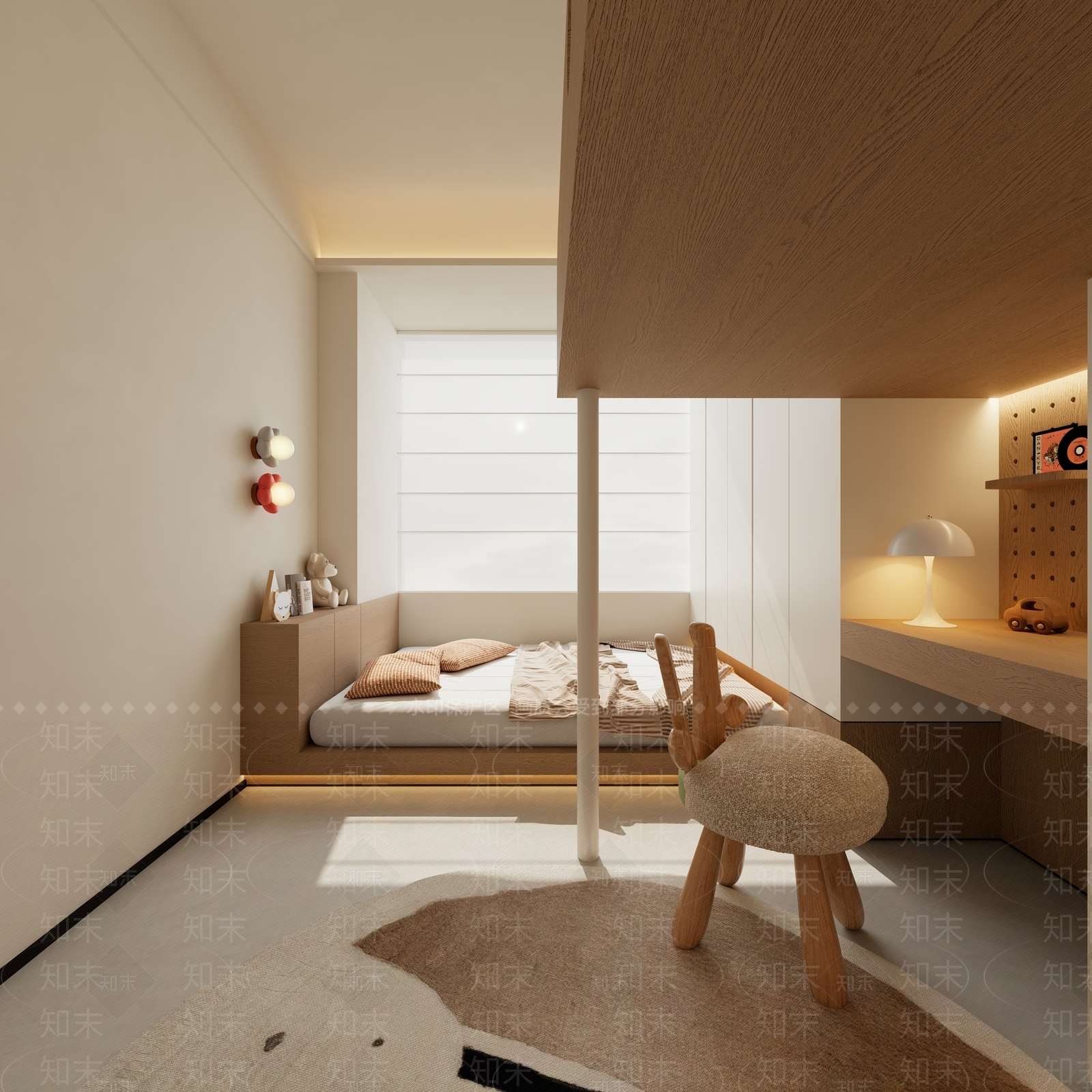 现代通用儿童房3D模型下载【ID:1215048599】