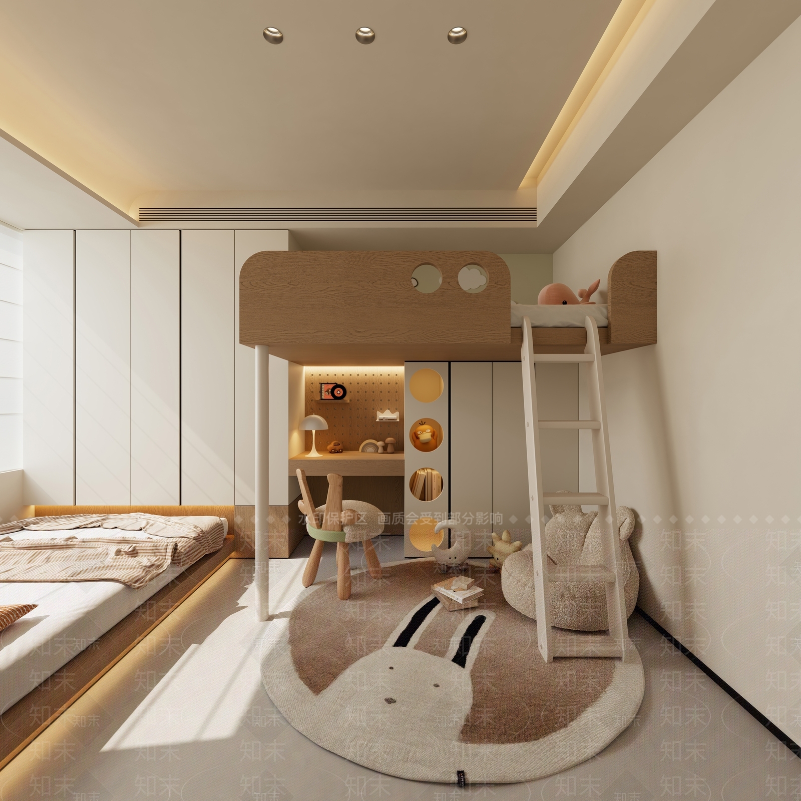 现代极简榻榻米卧室3D模型下载【ID:1187834525】