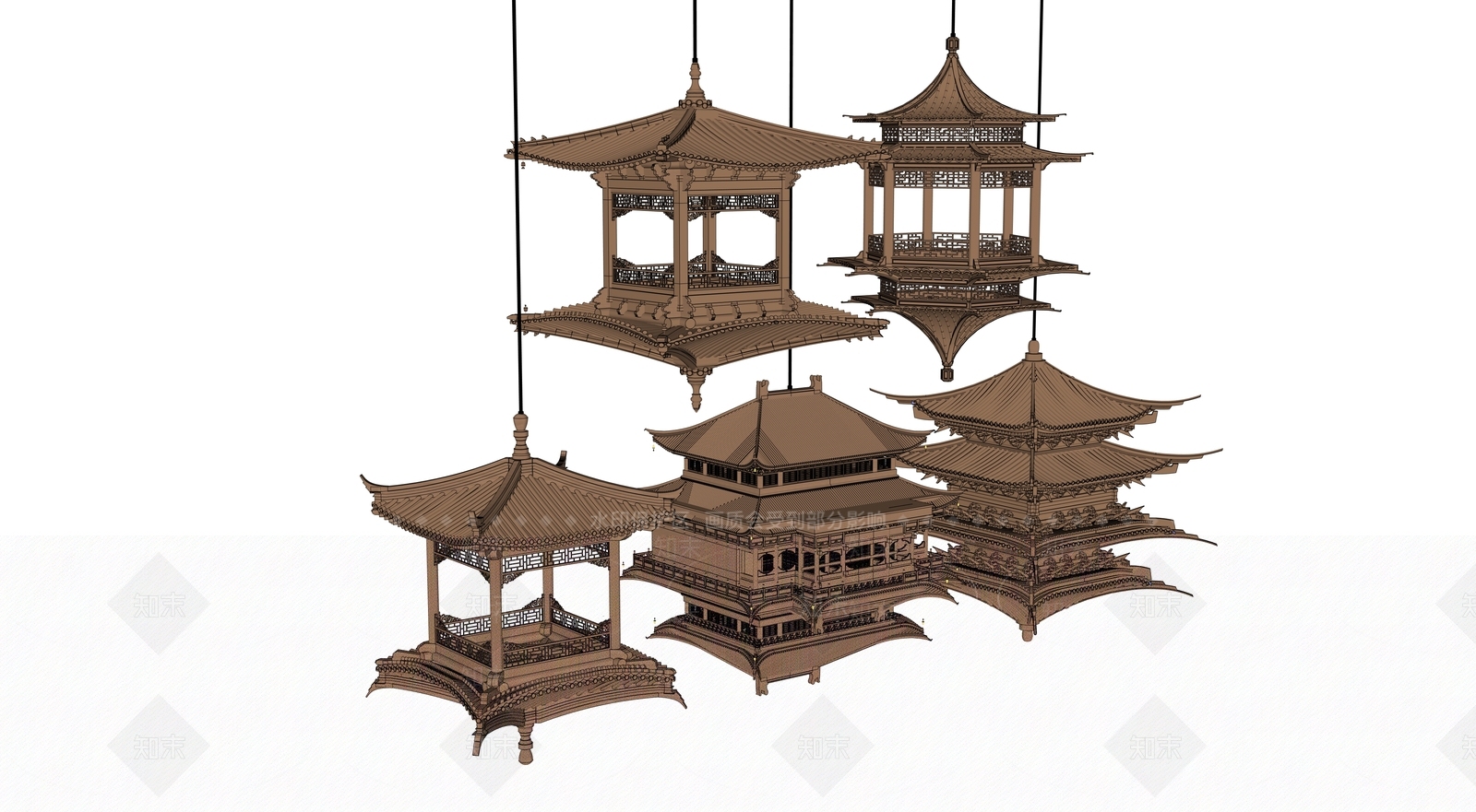 中式艺术装置SU模型下载【ID:1187836703】