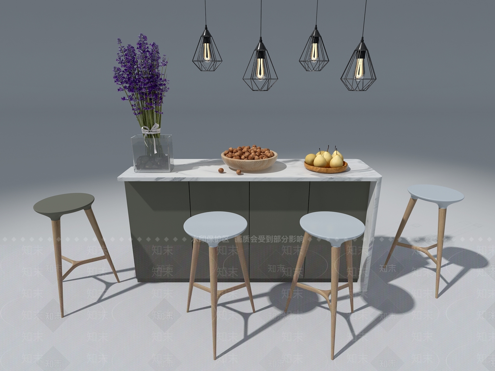 现代吧台3D模型下载【ID:1187838851】