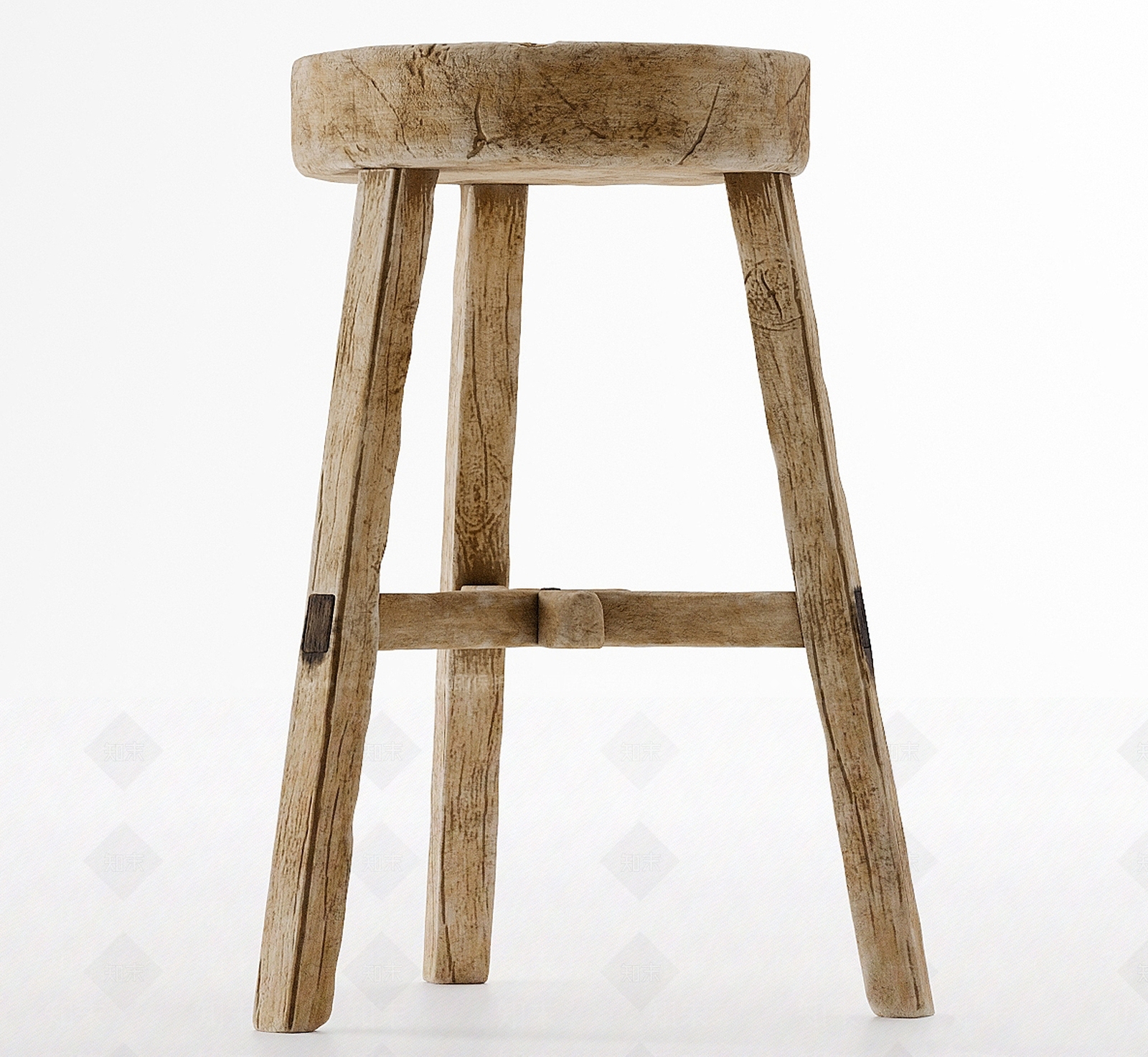 中古侘寂吧凳3D模型下载【ID:1187842818】