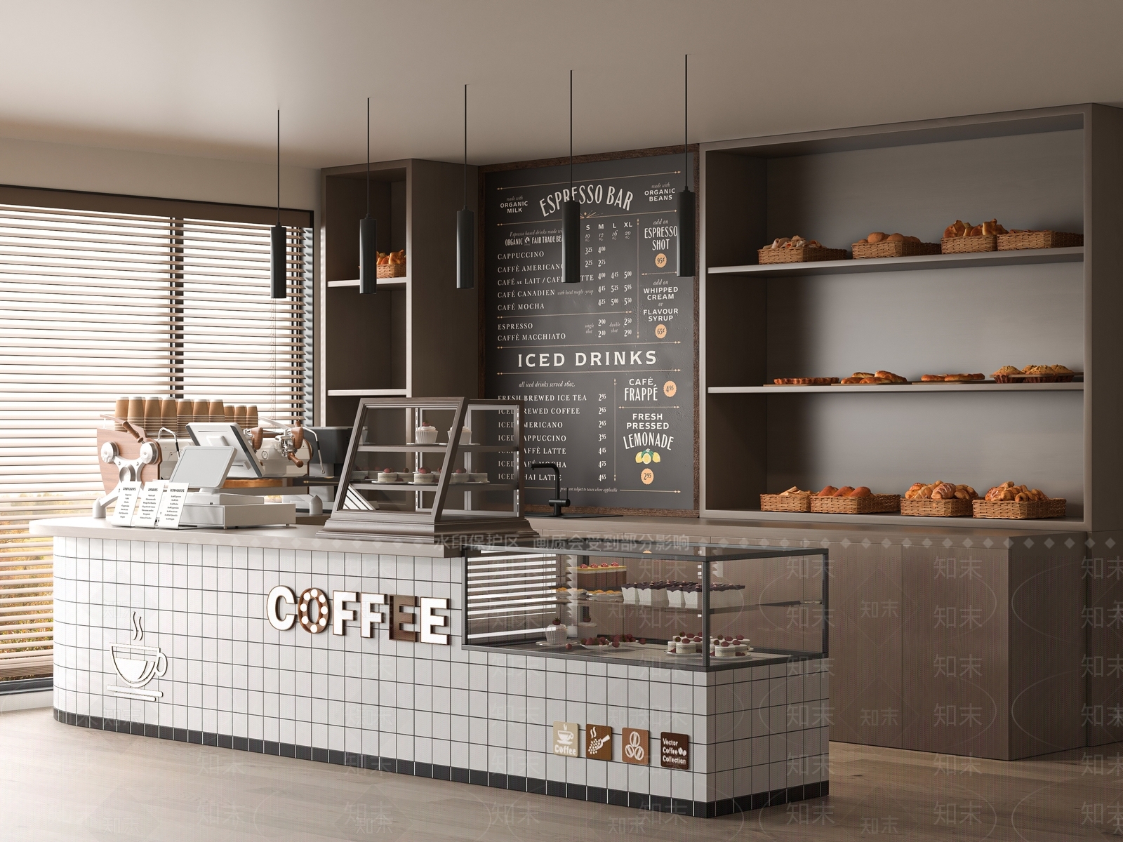 现代甜品面包店3D模型下载【ID:1187843560】