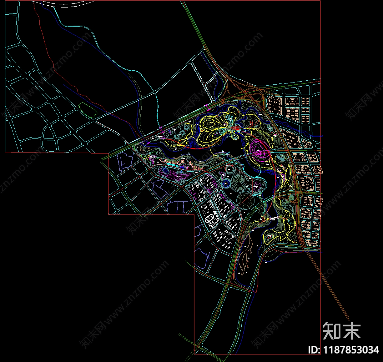 综合性公园cad施工图下载【ID:1187853034】
