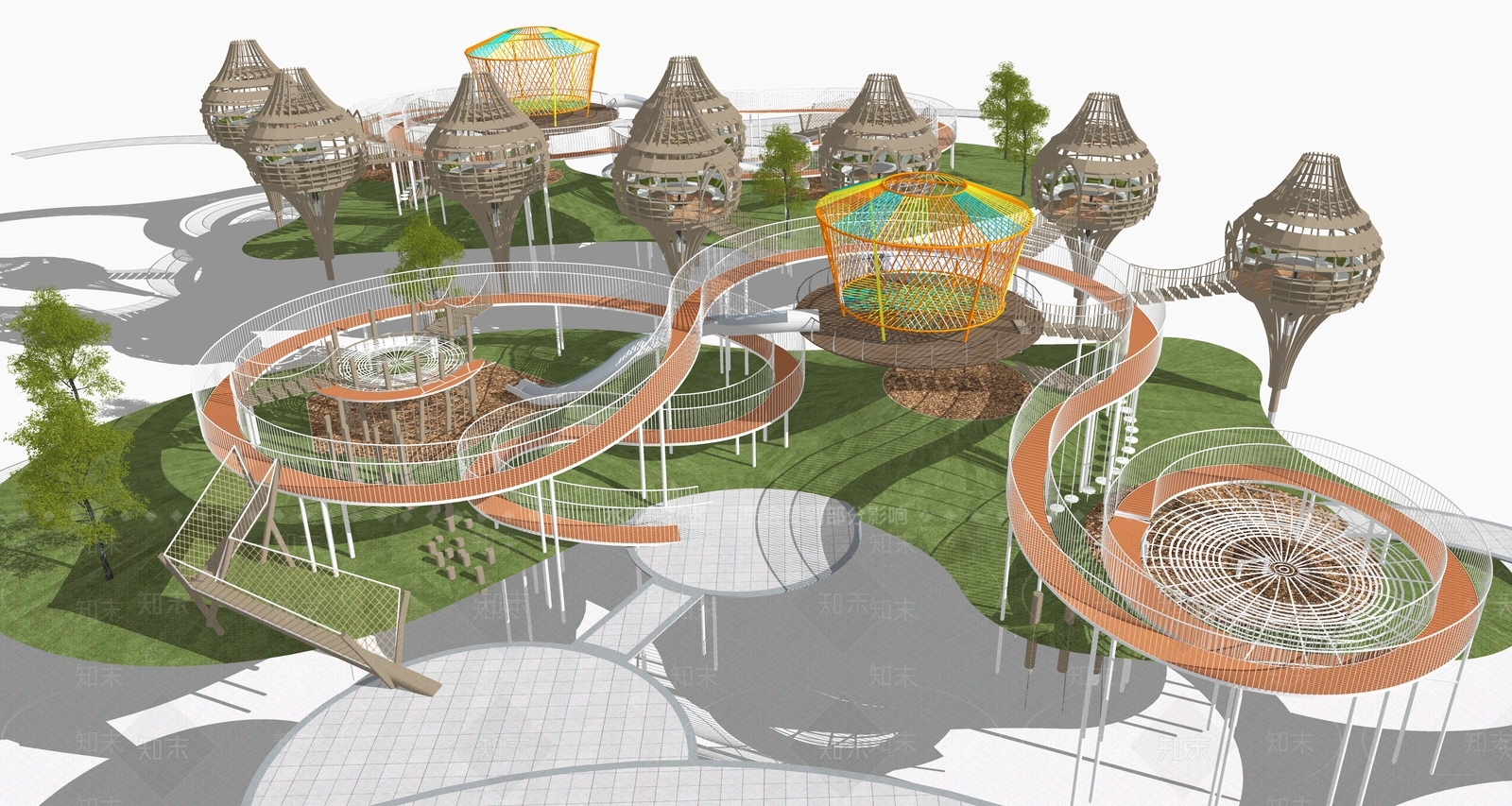 现代工业口袋公园SU模型下载【ID:1187855840】