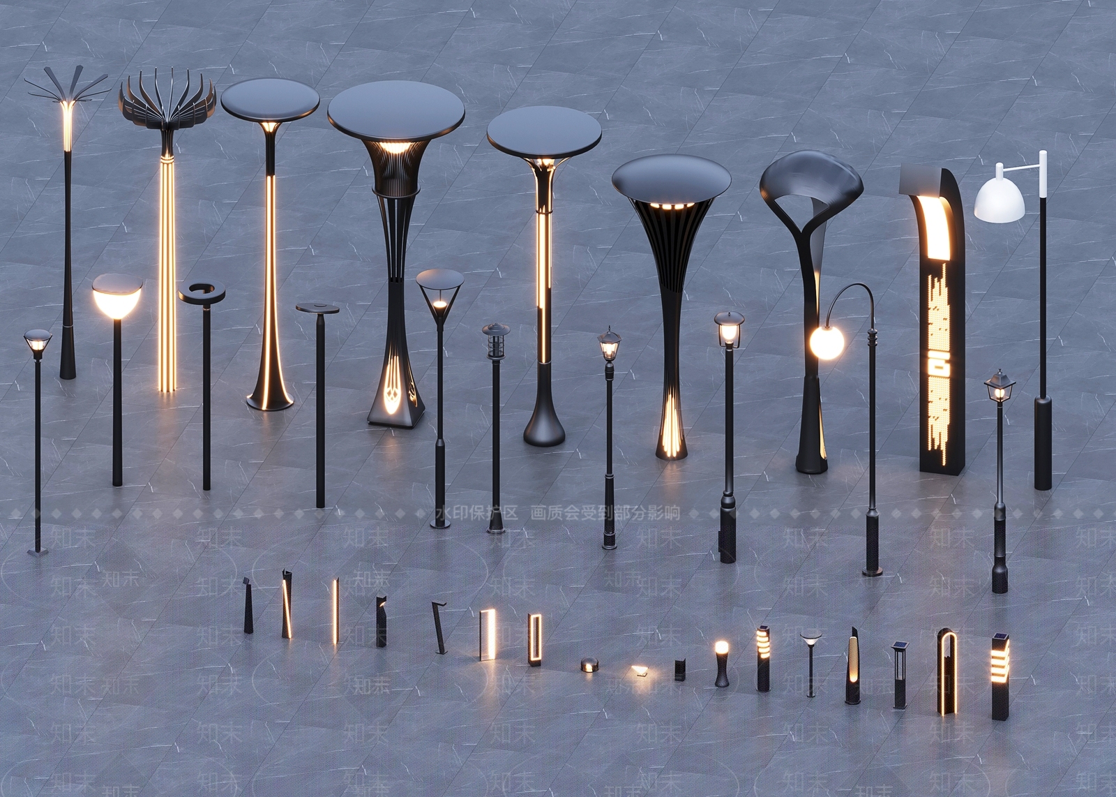 现代路灯SU模型下载【ID:1187867157】