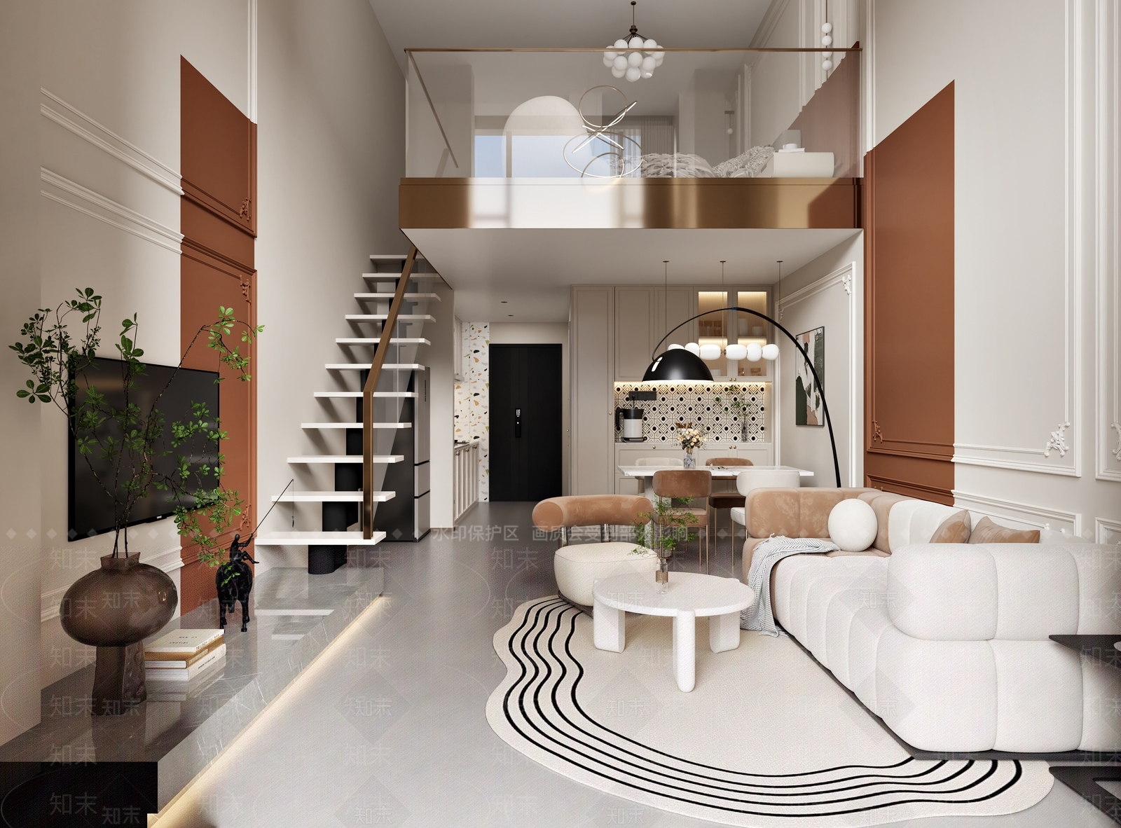 轻奢法式公寓3D模型下载【ID:1187868120】