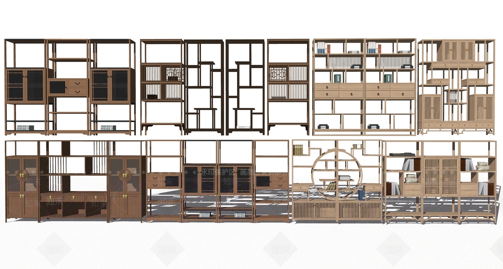 新中式中式博古架SU模型下载【ID:1187869643】