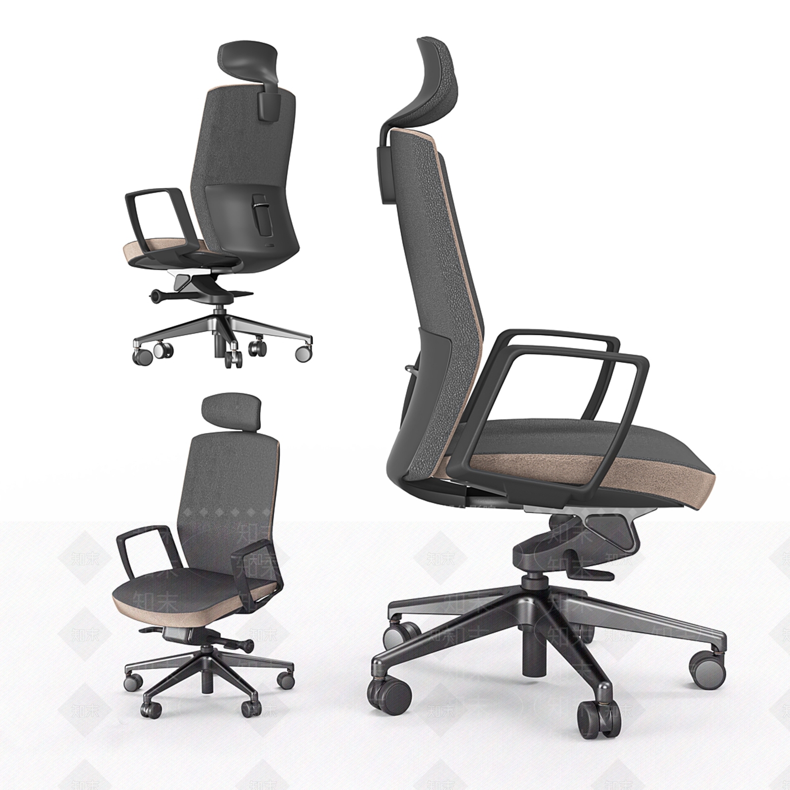 现代意式办公椅3D模型下载【ID:1187870483】
