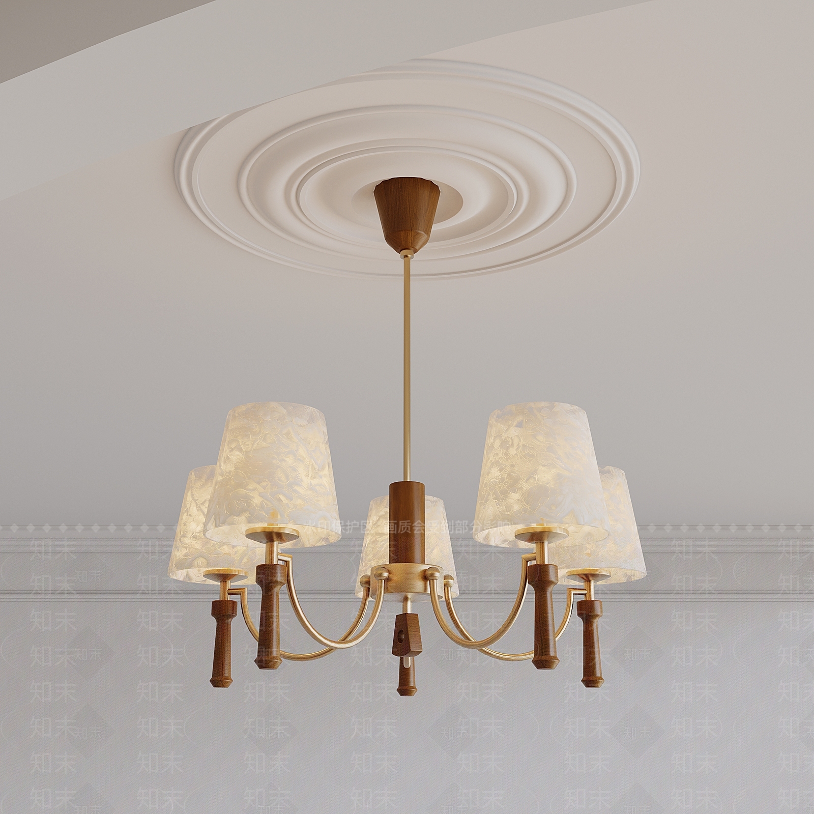 中古法式客厅吊灯3D模型下载【ID:1187879384】