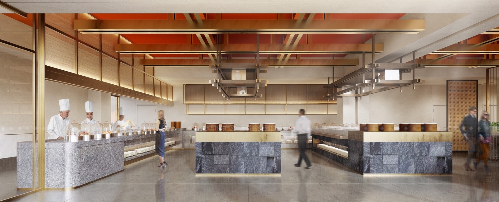 现代自助餐厅3D模型下载【ID:1187881369】