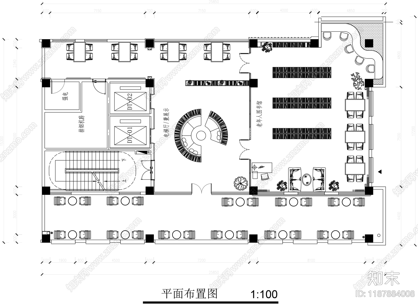 现代书店施工图下载【ID:1187884008】